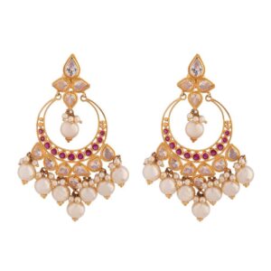 ER009( Chand bali with pearl drop 22kt earring) ER009( Chand bali with pearl drop 22kt earring)