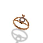 18K Celestial Loop Rose Gold Ring with Heart Accents 18K Celestial Loop Rose Gold Ring with Heart Accents