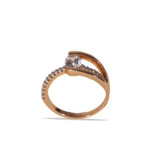 18K Rose Gold Twisted Solitaire CZ Ring 18K Rose Gold Twisted Solitaire CZ Ring