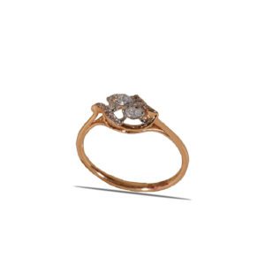 18K Rose Gold Twisted CZ Solitaire Ring 18K Rose Gold Twisted CZ Solitaire Ring