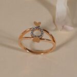 18K Celestial Loop Rose Gold Ring with Heart Accents 18K Celestial Loop Rose Gold Ring with Heart Accents