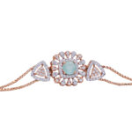 Rose Gold Emerald & Diamond Floral Bracelet Rose Gold Emerald & Diamond Floral Bracelet