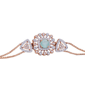 Rose Gold Emerald & Diamond Floral Bracelet Rose Gold Emerald & Diamond Floral Bracelet