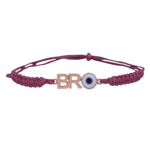 Rose Gold "BRO" Evil Eye Rakhi Bracelet for Brother Rose Gold "BRO" Evil Eye Rakhi Bracelet for Brother