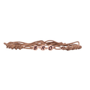 BRO Letter Rakhi in Rose Gold Finish on Braided Cord BRO Letter Rakhi in Rose Gold Finish on Braided Cord
