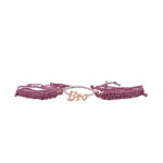Bro Script Rakhi in Rose Gold on Purple Cord Bro Script Rakhi in Rose Gold on Purple Cord